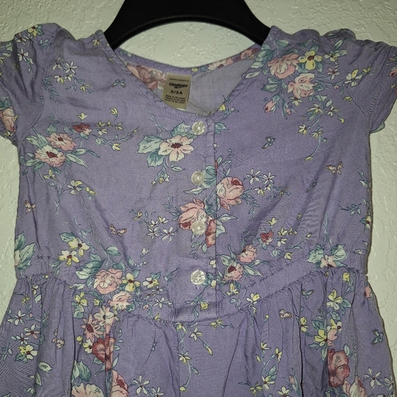 Oshkosh B'Gosh Purple Floral Print Dress Toddler Size 5 - Picture 3 of 8